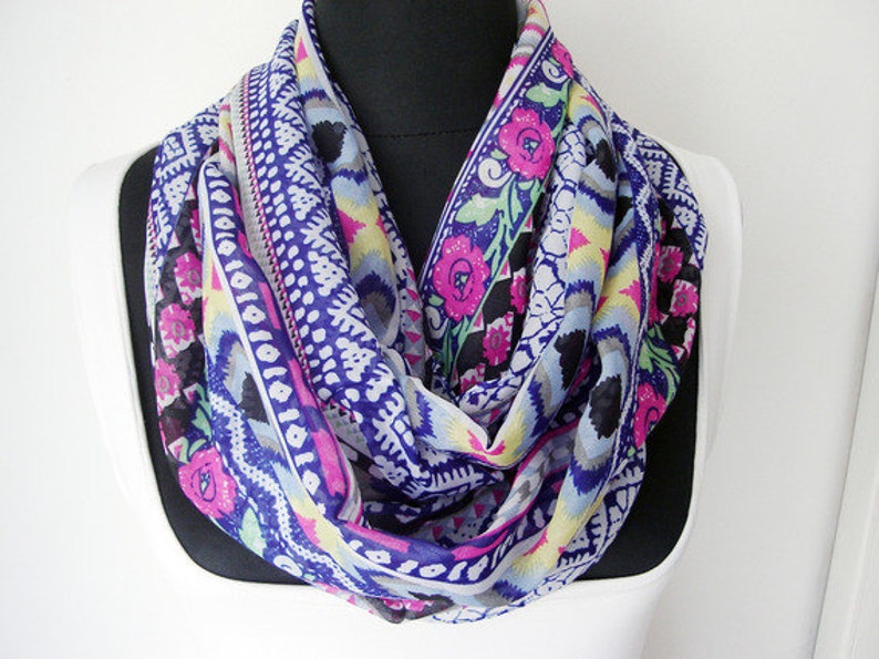 viscose Trendy gift Infinity scarf gift for teengirl Lightweight Scarf Circular scarves Ethnic scarf Gift for Teengirl Viscose shawl