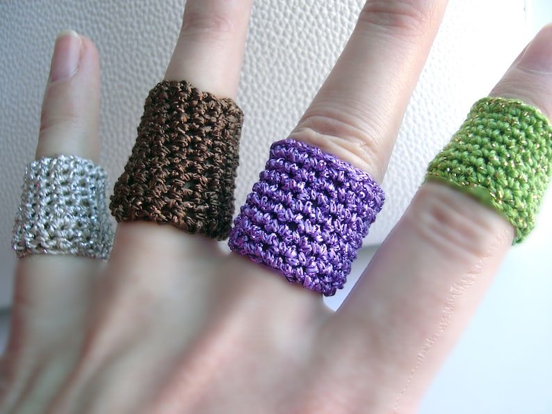 Crochet ring Wide Rings Personalized rings Knited rings for women Choose your color Antialergic ring Knit ring in colors knit Yarn ring