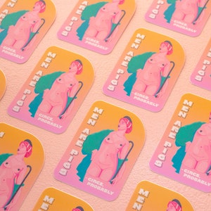 Circe the Sorceress Sticker - Men Are Pigs - Feminist Sticker for Water bottle Laptop Planner Car Phone