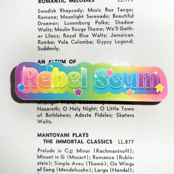 Rebel Scum - Star Wars Lisa Frank Inspired - 90s Aesthetic Laptop Water Bottle Car Vinyl Sticker