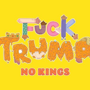 FDT - No Kings First Amendment Sign - Democracy Resistance Anti-Fascist 8647 Protest - Eat The Rich