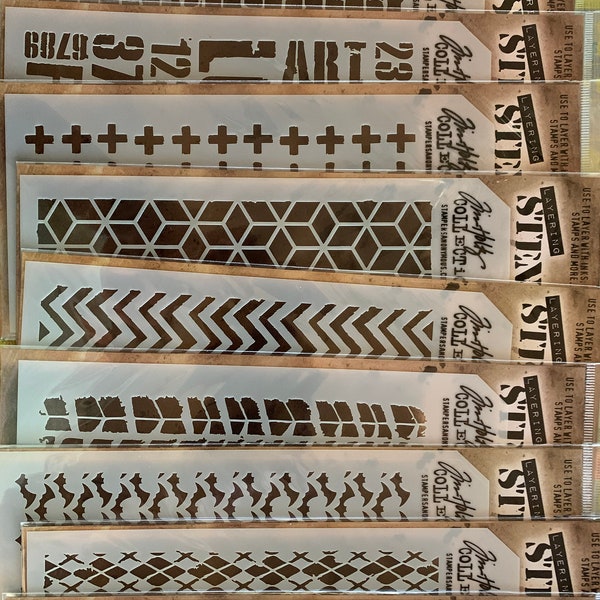 Tim Holtz superpositions de la collection de pochoirs conceptions assorties