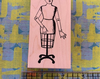 dressform doll rubberstamp by invoke arts