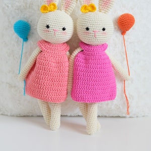 Crochet Bunny Doll, Crochet Animals, Crochet Doll, Crochet Stuffed Animal, Baby Gift for Girls, Baby Shower Gift, Baby Girl Gift, Plushie image 7