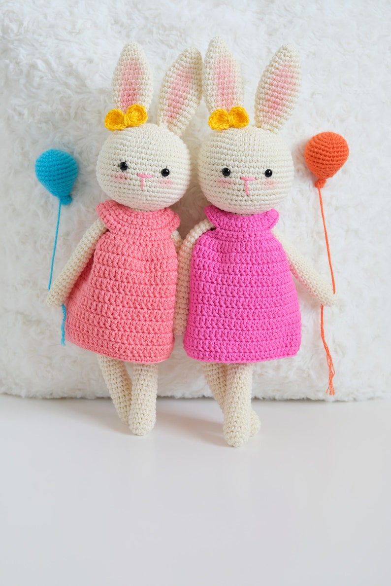 Crochet Bunny Doll, Crochet Animals, Crochet Doll, Crochet Stuffed Animal, Baby Gift for Girls, Baby Shower Gift, Baby Girl Gift, Plushie image 7