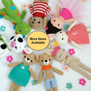 Crochet Bunny Doll, Crochet Animals, Crochet Doll, Crochet Stuffed Animal, Baby Gift for Girls, Baby Shower Gift, Baby Girl Gift, Plushie image 5