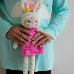 Crochet Bunny Doll, Crochet Animals, Crochet Doll, Crochet Stuffed Animal, Baby Gift for Girls, Baby Shower Gift, Baby Girl Gift, Plushie image 6