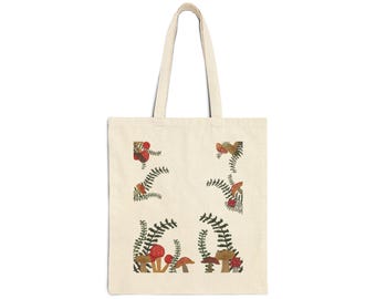 Canvas Tote Bag (Alternate) — Fern & Fungi Series | Puck's Garden: The Understory Collection