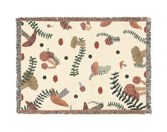 Woven Blanket — Fern & Fungi Series | Puck's Garden: The Understory Collection