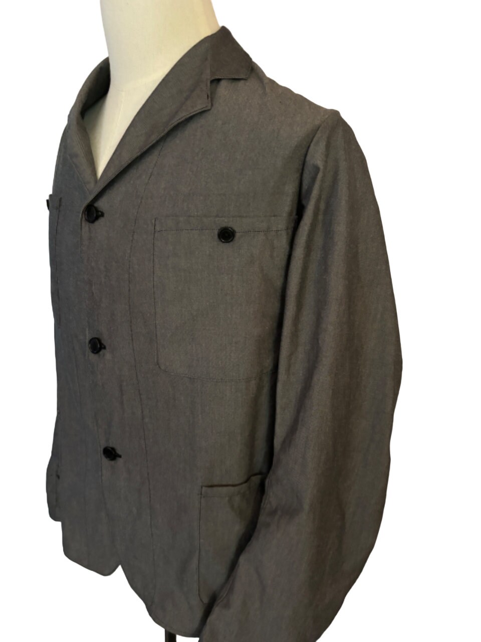 ierib dispatch rider coat 1940 / boiled waxy cotton (GREY)の