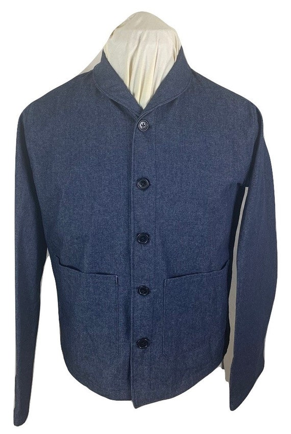 Tweed lined Navy Style Denim Dungaree Jacket Etsy