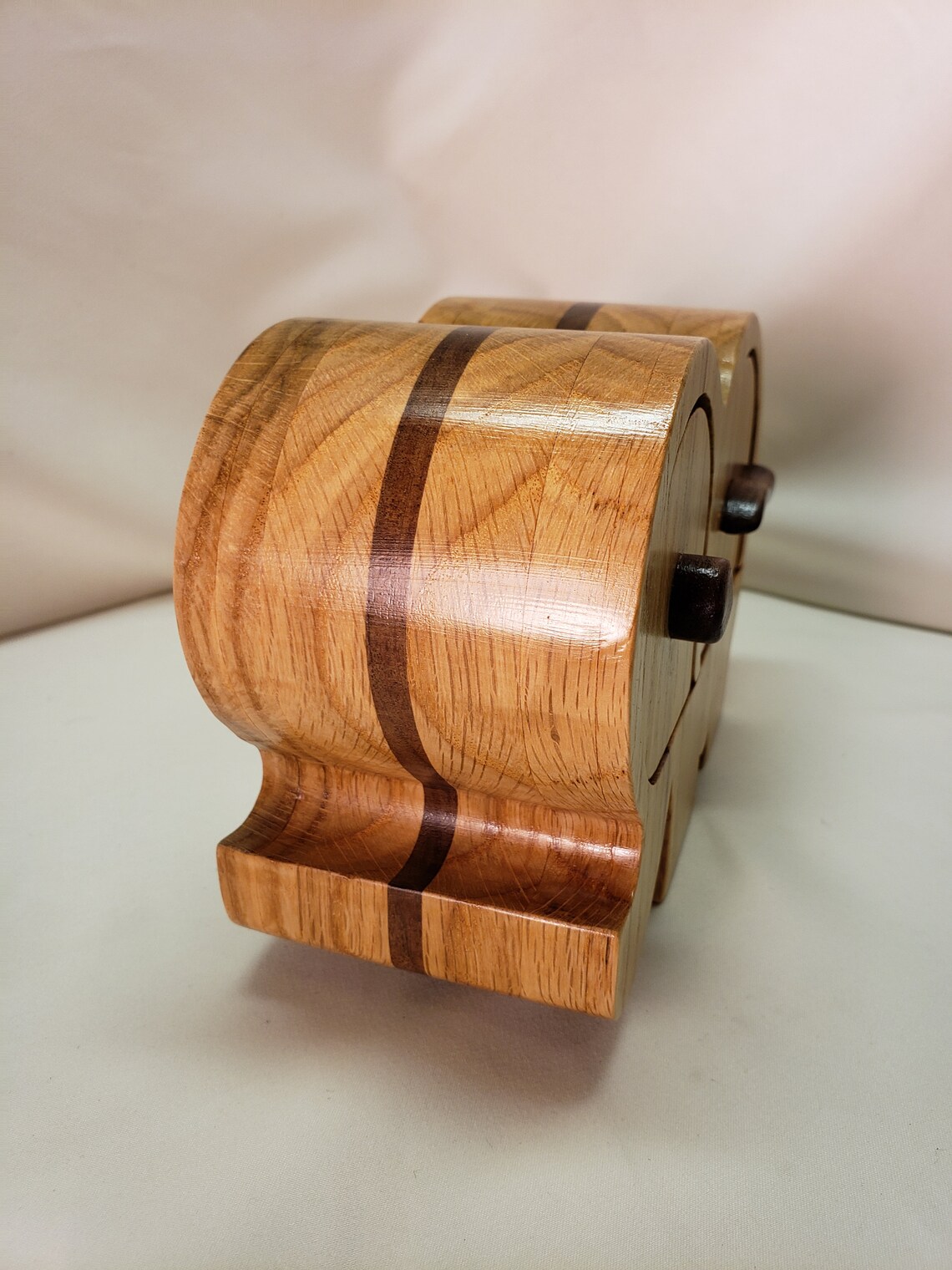 Oak and Black Walnut Elephant band saw jewelry/keepsake box Etsy