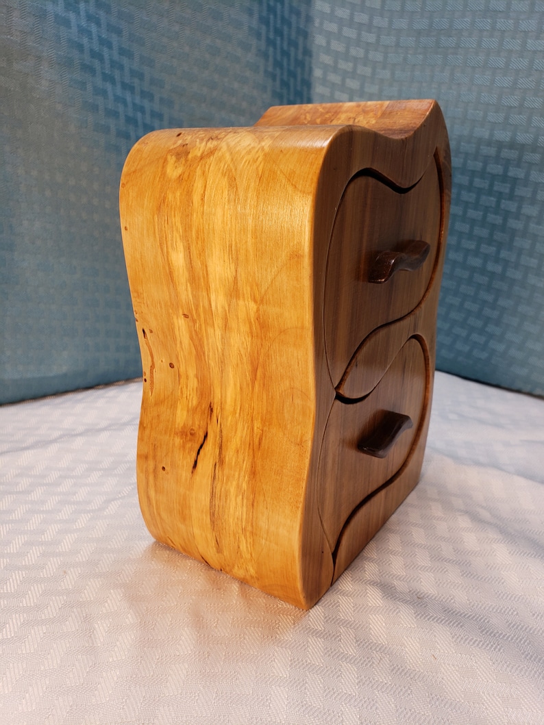 Spalted Maple Two Drawer Hendrix Jewelry Keepsake Band Saw Box