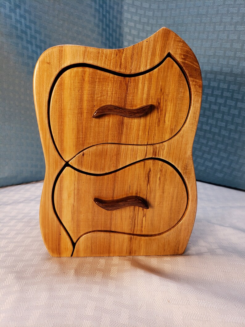 Spalted Maple Two Drawer Hendrix Jewelry Keepsake Band Saw Box
