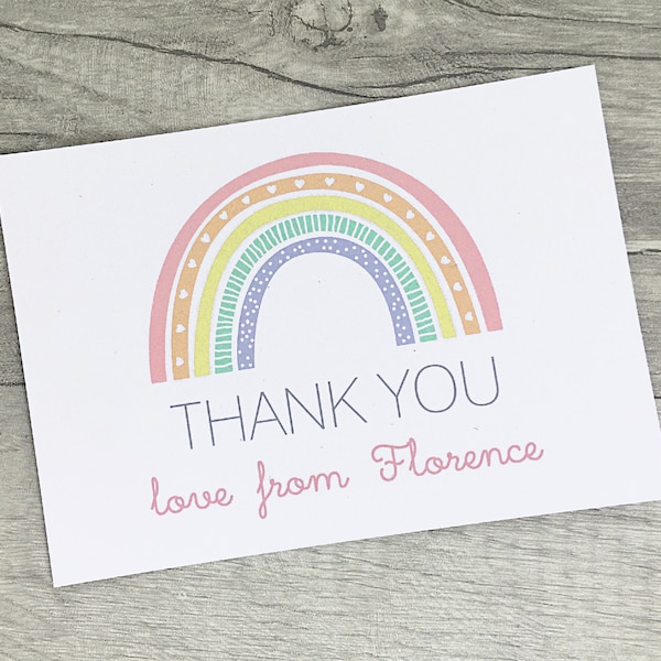 Editable Unicorn Birthday Thank You Tags Pastel Rainbow Unicorn - View #10