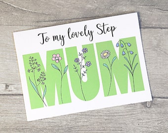 Lovely Step Mum Floral Mother's Day Card