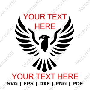 AANGEPASTE Eagle/Phoenix-logo svg/eps/dxf/png/pdf digitale bestanden – klaar voor CNC lasergravure vinyl, silhouet transparante vectorafbeelding