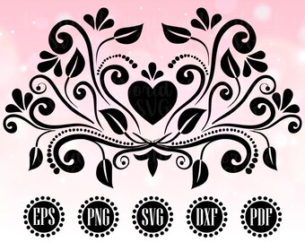 Download Fancy Heart Clipart Etsy