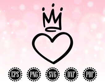 Download Heart Crown Svg Etsy