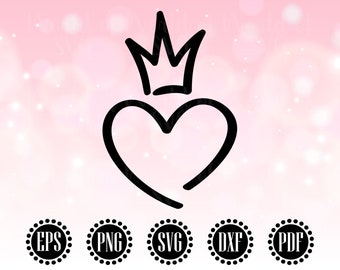 Free Heart Princess Crown Svg