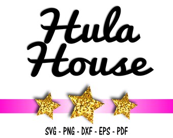 Hula House Font Design Files For Use With Your Silhouette Studio Software, DXF Files, SVG Font, EPS Files, Png Font, Font Silhouette