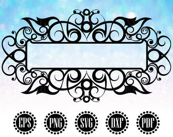 Decorative SVG Border, Flourish SVG, Fancy Swirls Clipart, Wedding Decorative Flourish Border, Scrapbook Doodles Clip Art - WS247
