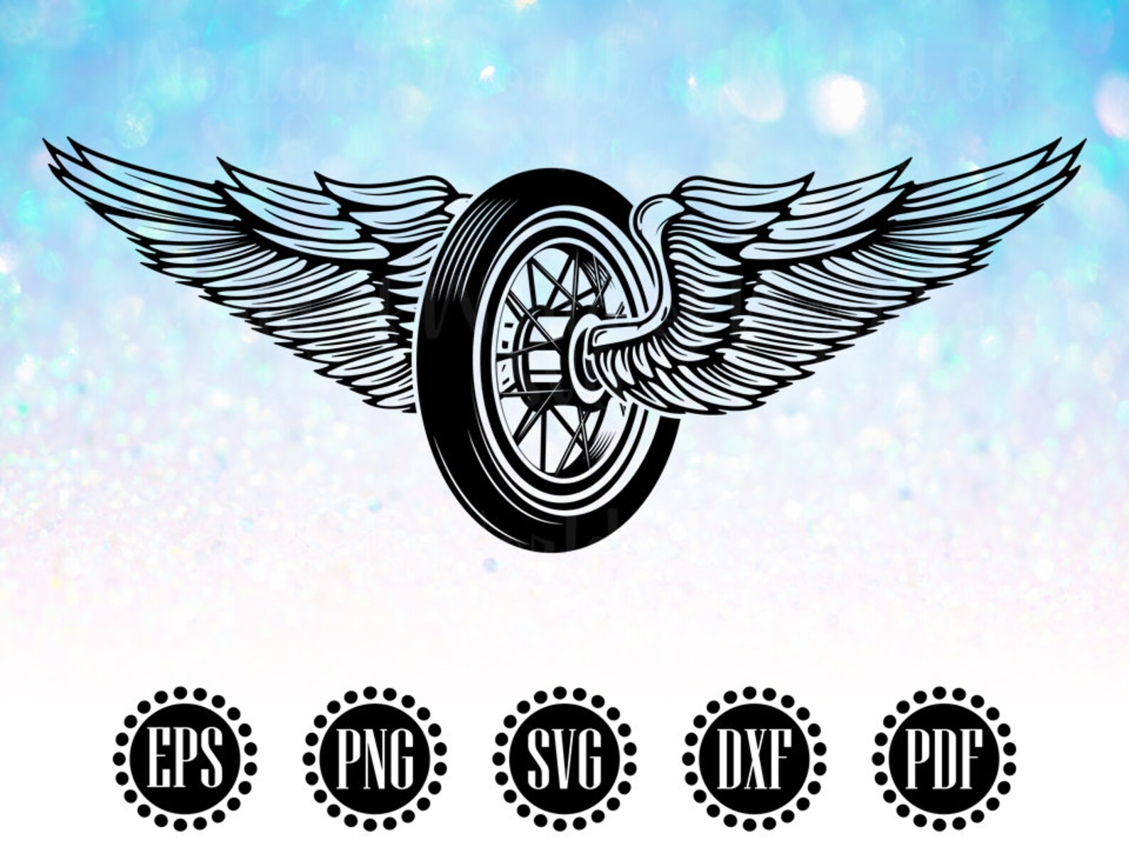 Wheels SVG Winged Wheel SVG Cricut Motorcycle SVG File in Etsy
