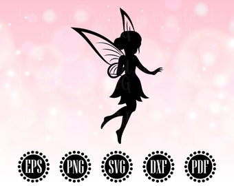 Fairy Svg Cut file, Fairy Svg, Fairy Silhouette, Fairy Clipart, Fairy Clip Art Png, Fairy Vector, Fairy Decal, Digital file, Cricut - WS361