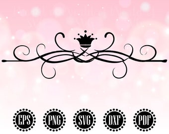 Swirl SVG, Flourish SVG, Fancy Swirls Clipart, Wedding Decorative Flourish Border, Scrapbook Doodles Clip Art, Vintage Decoration PNG WS223