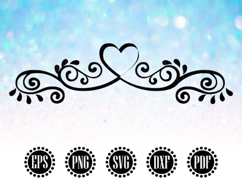 Download Heart Swirl Svg Heart Flourish Svg Fancy Swirls Clipart Etsy