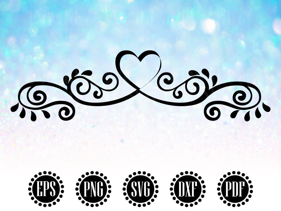 Heart Swirl SVG Heart Flourish SVG Fancy Swirls Clipart - Etsy
