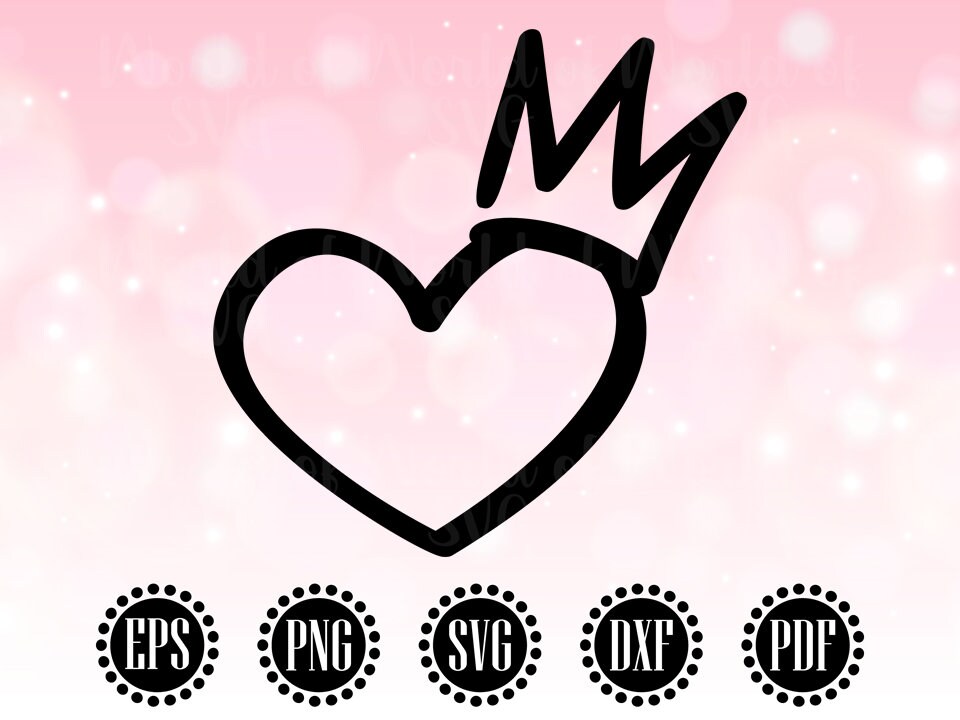 Heart Crown Svg Princess Crown Svg Crown Clipart Hearts And Etsy