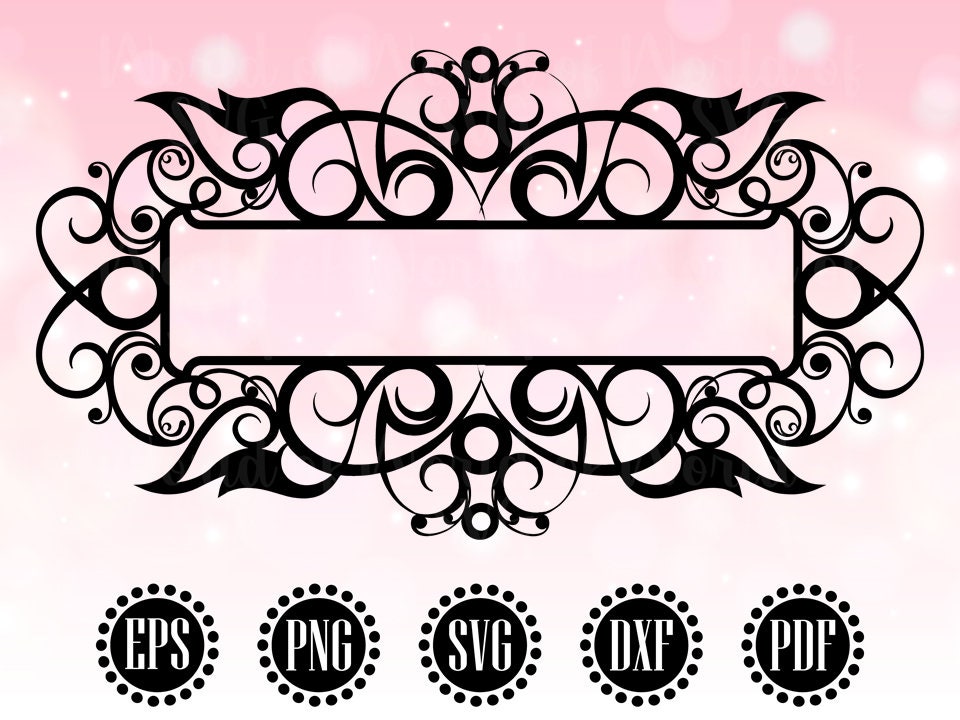 Decorative SVG Border Flourish SVG Fancy Swirls Clipart | Etsy