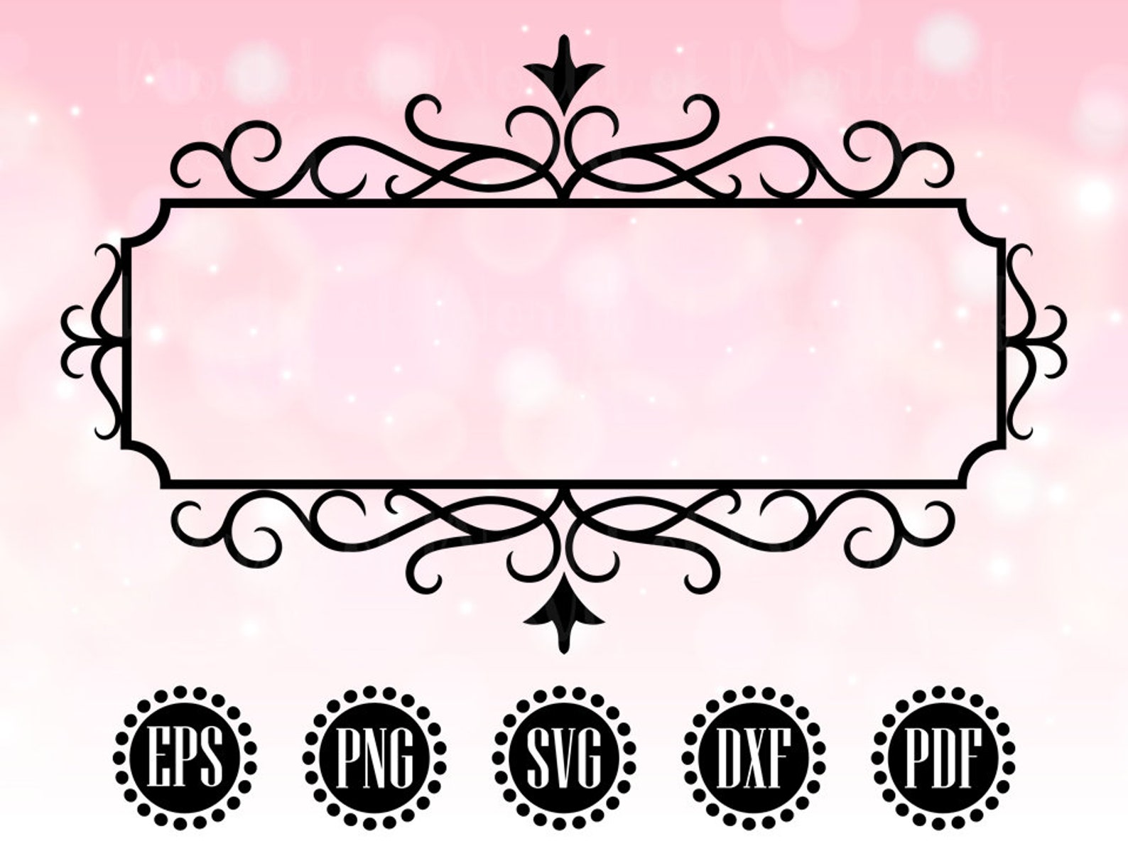 Frame SVG Flourish SVG Fancy Frame Clipart Wedding | Etsy
