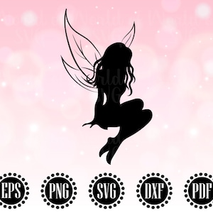 Fairy Svg Cut file, Fairy Svg, Fairy Silhouette, Fairy Clipart, Fairy Clip Art Png, Fairy Vector, Fairy Decal, Digital file, Cricut - WS362