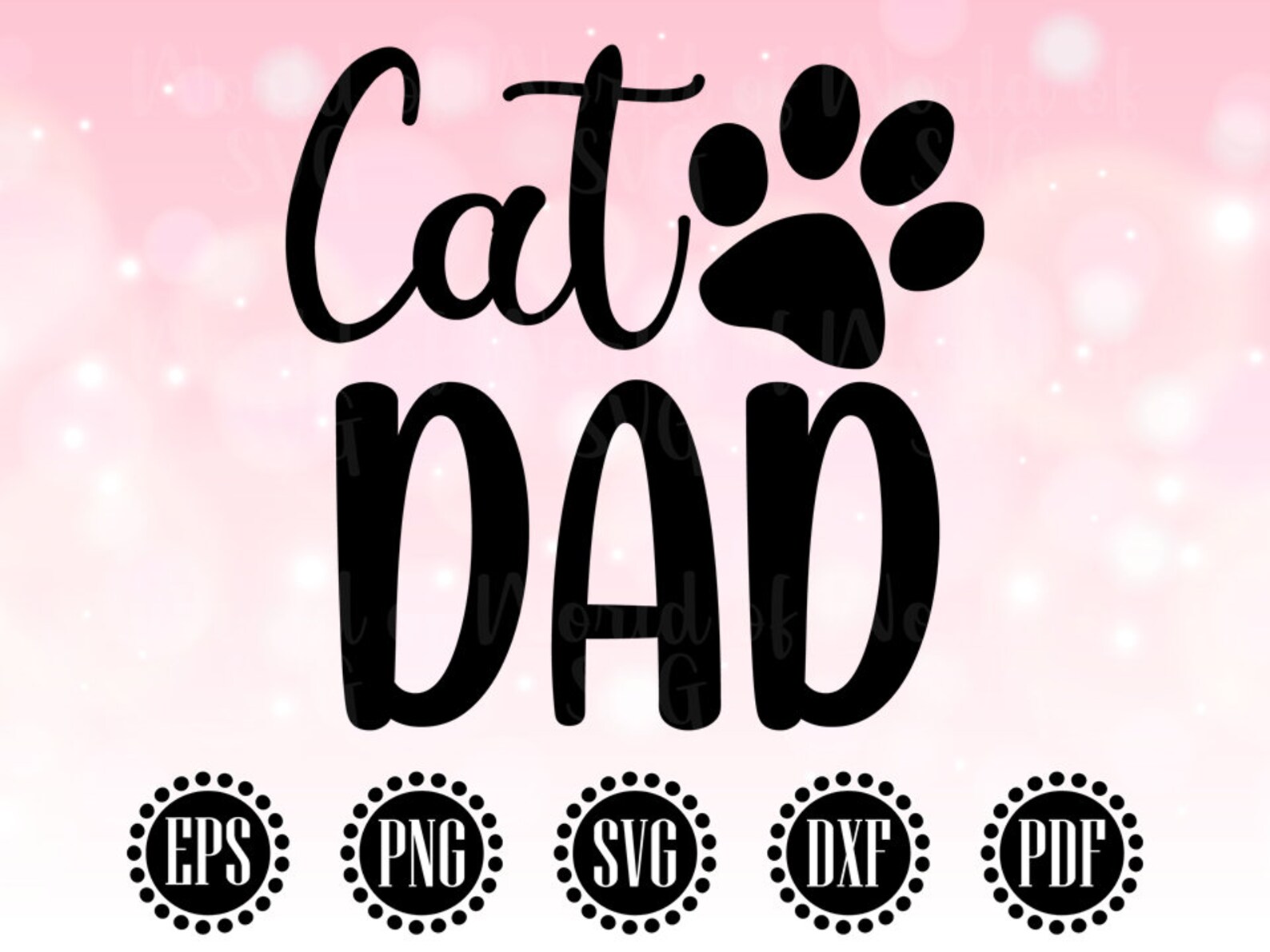 Cat Dad SVG File Cat Lover SVG Design Kitty Papa SVG Kitty - Etsy