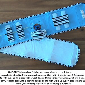 FREE 10 pads, G-Tube Belt (30-53&quot;), Belly Belt, Mic-key button, G-Tube, Belly wrap, Lycra belt, PLEASE READ