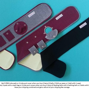 FREE 10 pads, G-Tube Belt (30-53&quot;), Belly Belt, Mic-key button, G-Tube, Belly wrap, Lycra belt, PLEASE READ