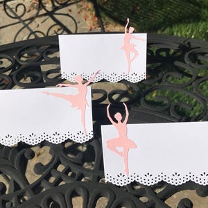 Handmade Ballerina place card, Ballerina mini note cards, Dance place card, Pink Ballerina place card, Classical Dance tag, Ballet gift tags