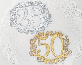 Fiftieth anniversary decoration , Golden anniversary decoration, Twenty-fifth anniversary decorations, Silver wedding anniversary decoration