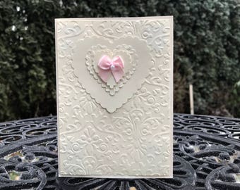 Heartfelt card, Elegant love card, I love you card, Happy Valentine's day card, Elegant Wedding card, Congratulation on your Baby Girl card