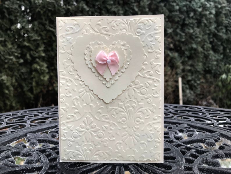 Heartfelt card, Elegant love card, I love you card, Happy Valentine's day card, Elegant Wedding card, Congratulation on your Baby Girl card image 1