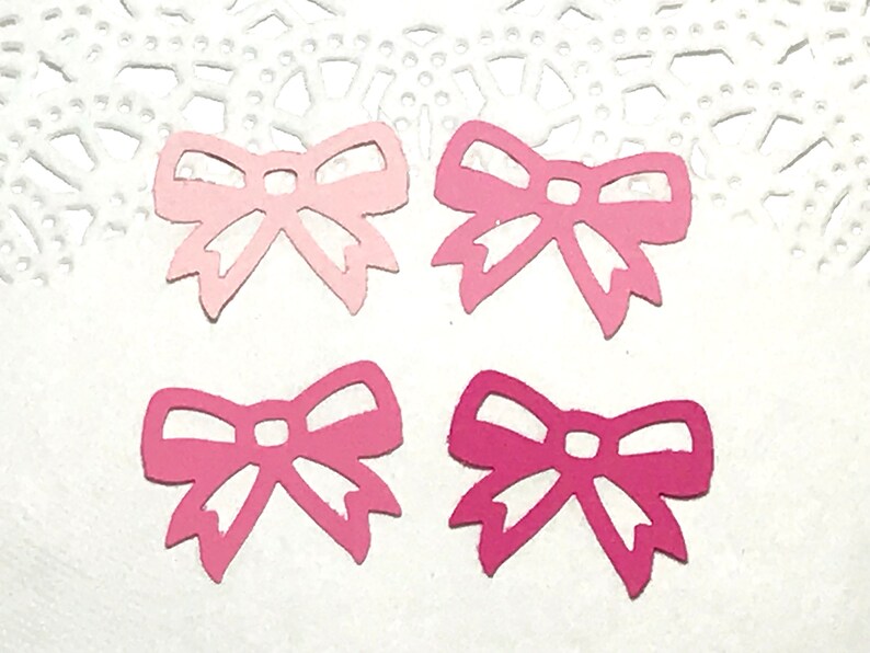 Pink Ribbon confetti 4 shades of pink Ribbon confetti Etsy