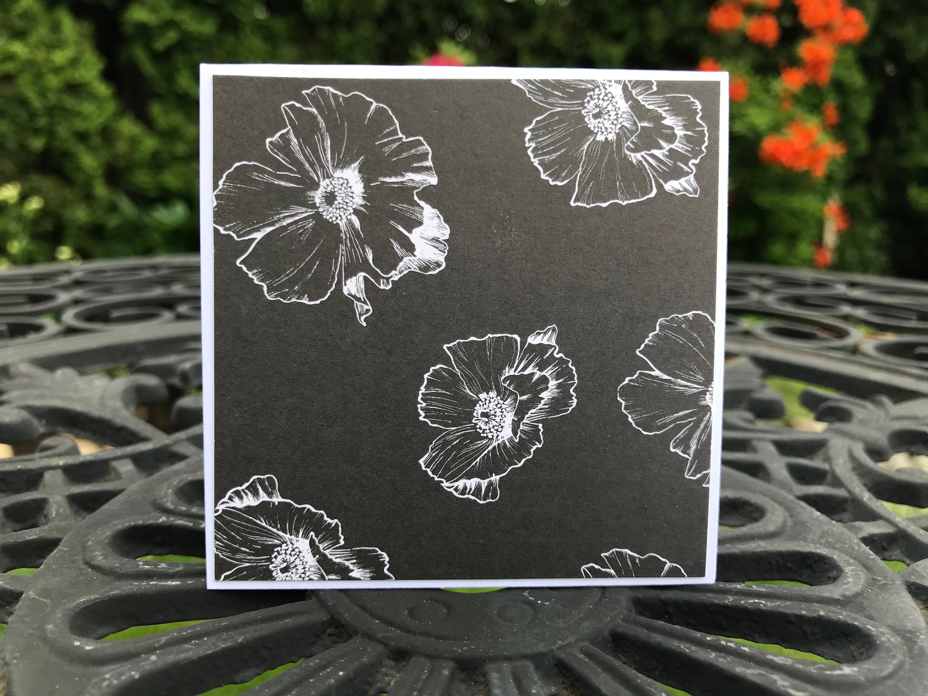 Buy Black Andwhite Note Cards Mini Note Cards Floral Note Card Online