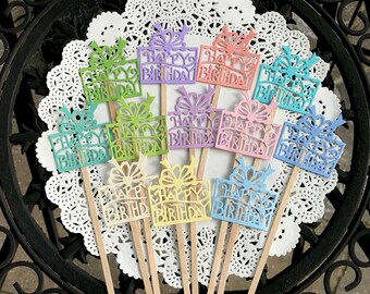 Birthday drink stirrer or markers (12), Birthday drink stirrer, Cocktail mixers, Cake topper,  entre piece picks, Coffee/ hot cocoa stirrers