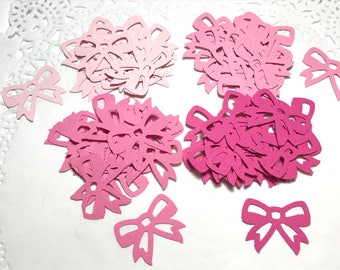 Pink Ribbon confetti, 4 shades of pink Ribbon confetti, Valentine&#39;s day confetti, Baby Girl shower confetti, Gender reveal baby confetti