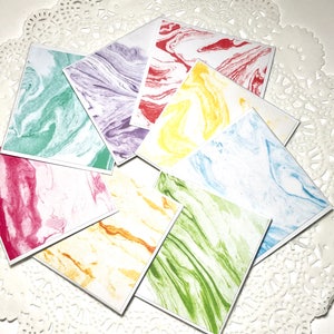 8 l’eau couleur mini cartes, carte de note à la main en marbre design, carte avec message Bouquet, carte de l’arrangement Floral, carte de couleur de l’eau, mini carte