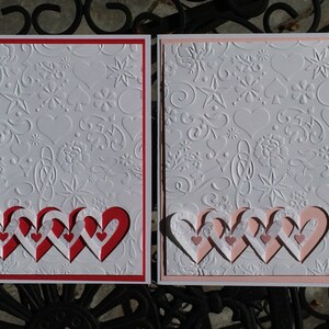 Tarjeta de amor hecha a mano, tarjeta de amor del corazón entrelazado, tarjeta de la ducha de la novia, tarjeta de los corazones encadenados, te amo la tarjeta, tarjeta de cumpleaños, deseos de San Valentín.