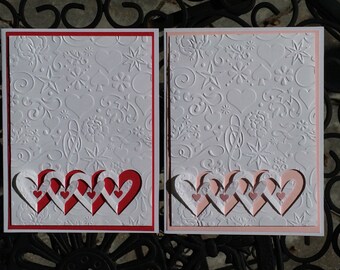 Handmade Love Card, Interlocking heart love card, Bridal Shower card, Chained hearts card, I Love You Card, Birthday Card, Valentine wishes.