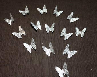 Metallic Silver Butterfly Confetti, Wedding Butterfly Confetti, 3D Butterfly decals and decor, Butterfly wall art, 3D Butterfly wall art.